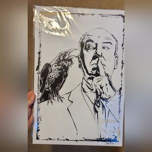 Alfred Hitchcock Print NEW